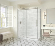 Odyssey SC Return Panel for 32 in. Base in Clear glass in Brushed Nickel - Plumbing Market