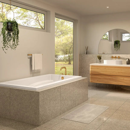 Optik 6636 Acrylic Alcove End Drain Bathtub in White - Plumbing Market