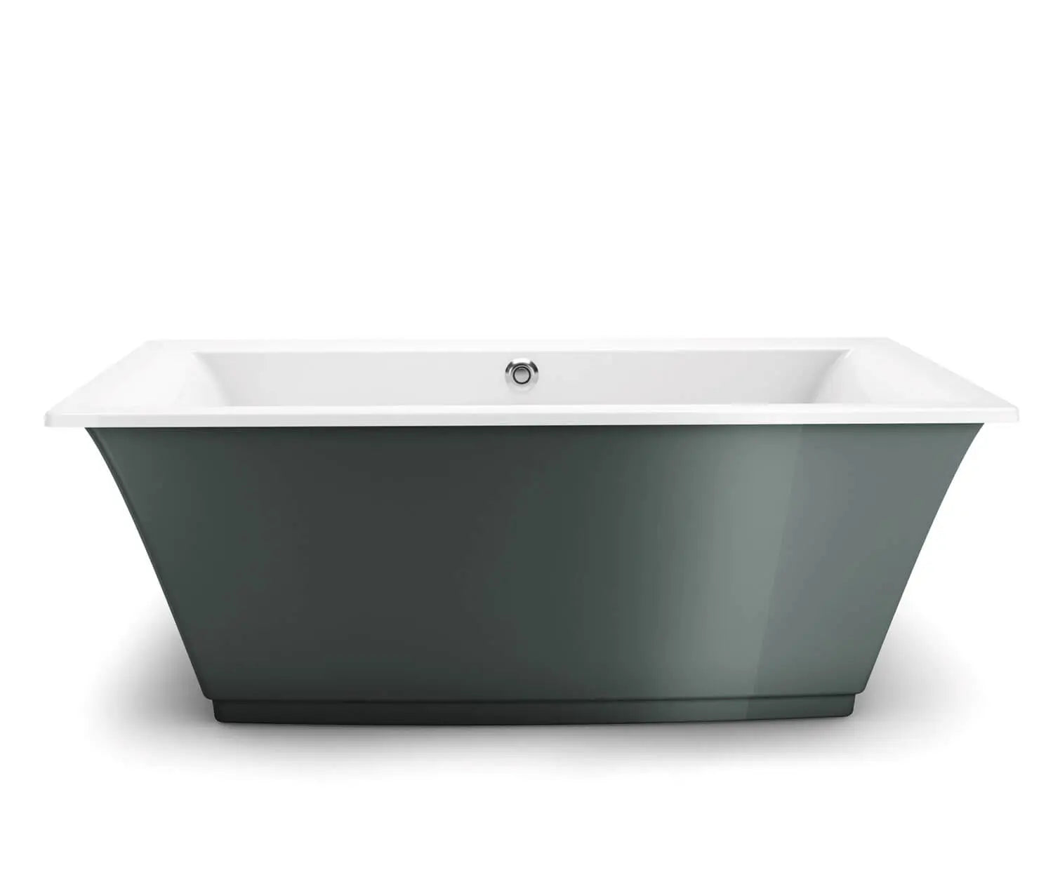 Optik 6636 F Acrylic Freestanding Center Drain Bathtub in White with Thunder Grey Skirt - Plumbing Market