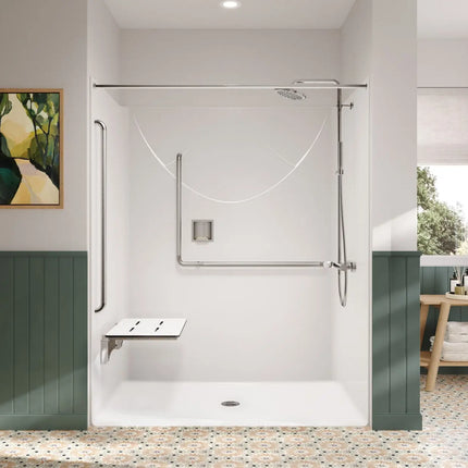 Outlook BFS-6036F AcrylX™ Alcove Center Drain One-Piece Shower in White - Plumbing Market