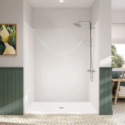 Outlook BFS-6036F AcrylX™ Alcove Center Drain One-Piece Shower in White - Plumbing Market