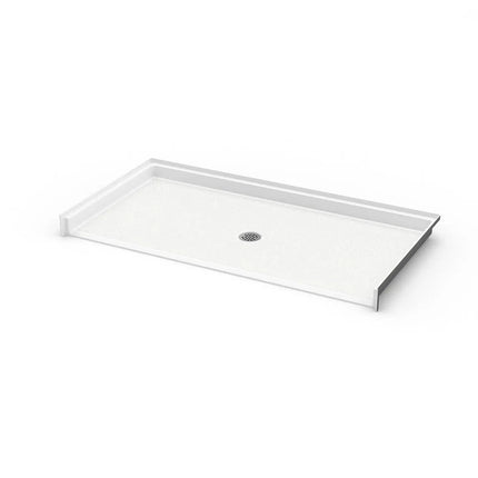 Outlook Base 4836 AcrylX Alcove Shower Base with Center Drain in White - Plumbing Market