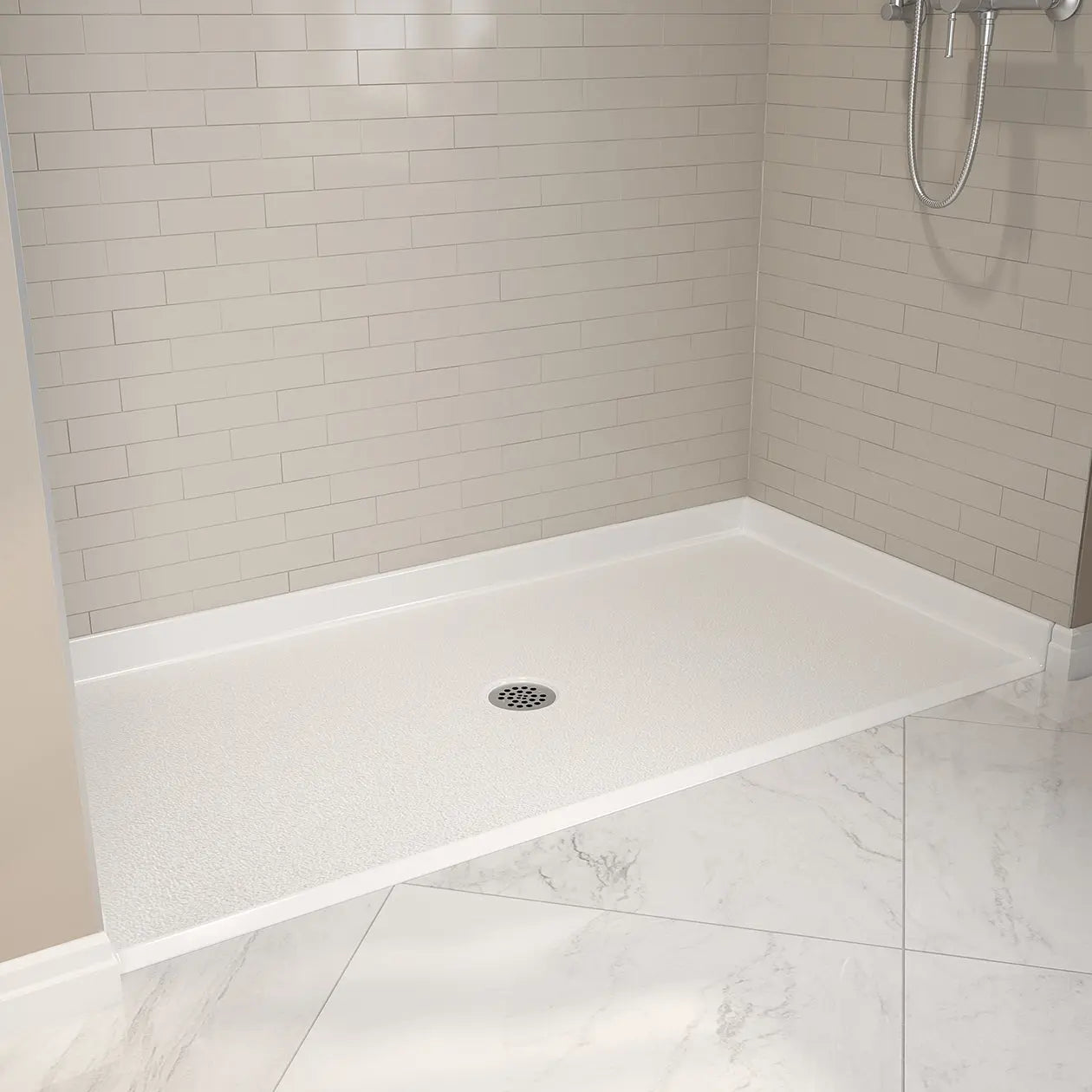 Outlook Base 4836 AcrylX Alcove Shower Base with Center Drain in White - Plumbing Market