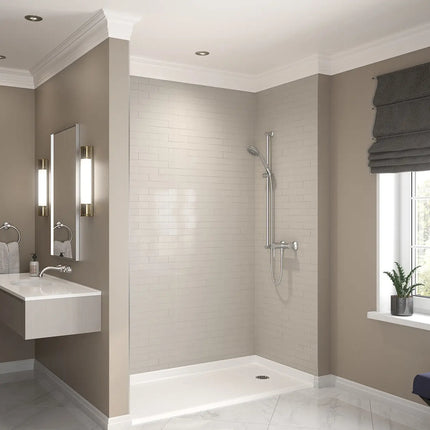 Outlook Base 6030 AcrylX Alcove Shower Base with Left-Hand Drain in White - Plumbing Market