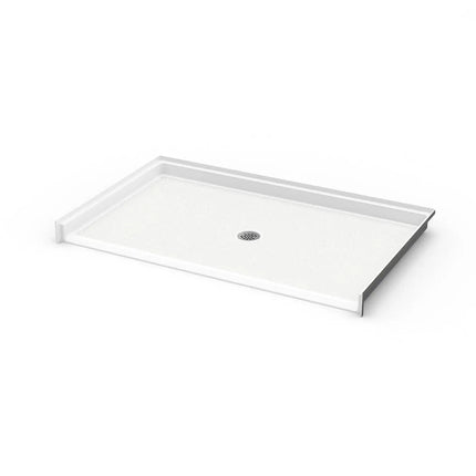 Outlook Base 6036 AcrylX Alcove Shower Base with Center Drain in White - Plumbing Market