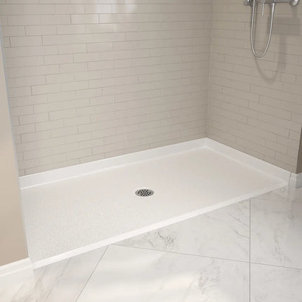 Outlook Base 6238 AcrylX Alcove Shower Base with Center Drain in White - Plumbing Market