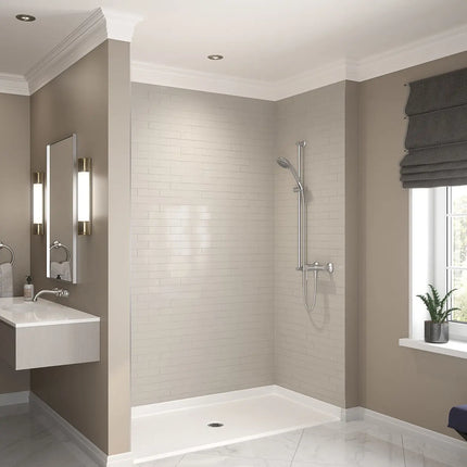 Outlook Base 6238 AcrylX Alcove Shower Base with Center Drain in White - Plumbing Market