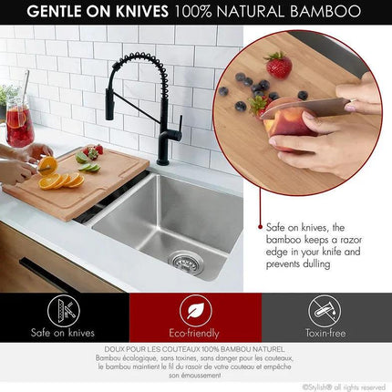 Over the Sink Bamboo Cutting Board by Stylish A-904 - Plumbing Market