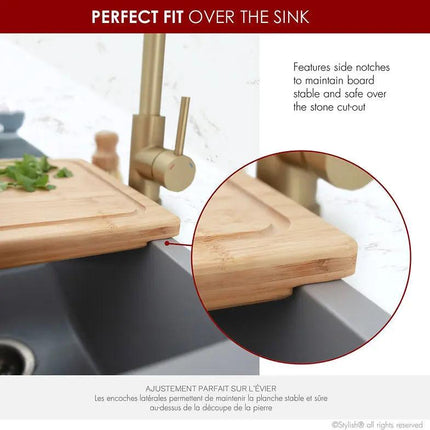 Over the Sink Bamboo Cutting Board by Stylish A-904 - Plumbing Market