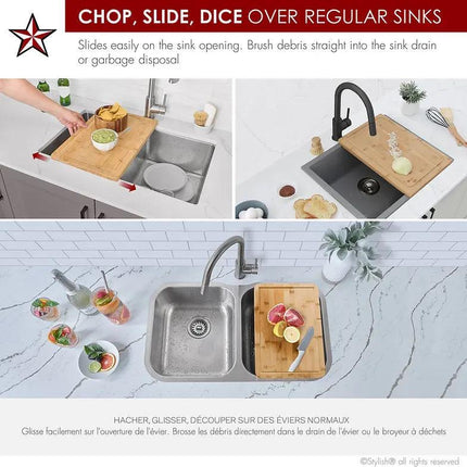 Over the Sink Bamboo Cutting Board by Stylish A-904 - Plumbing Market