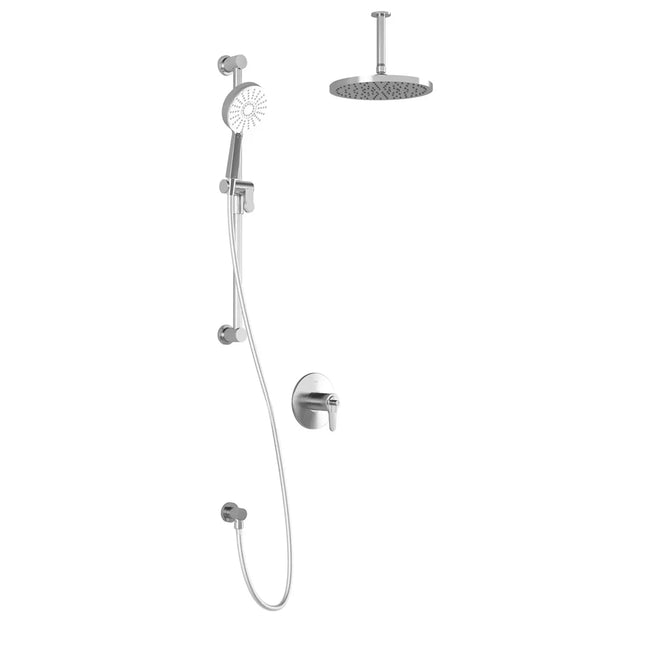 Kalia KONTOURTCD1 PLUS :AQUATONIK T/P Coaxial Shower System with Vertical Ceiling Arm Chrome BF1720-110-101 - Plumbing Market