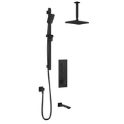 Kalia KAREO  TB3 (Valve Not Included) : AQUATONIK T/P Push-Button Shower System with Vertical Ceiling Arm Matte Black BF2102-160-001 - Plumbing Market