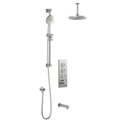 Kalia RoundOneTB3 : AQUATONIK T/P Push-Button Shower System with Vertical Ceiling Arm Pure Nickel PVD BF2066-125-001 - Plumbing Market
