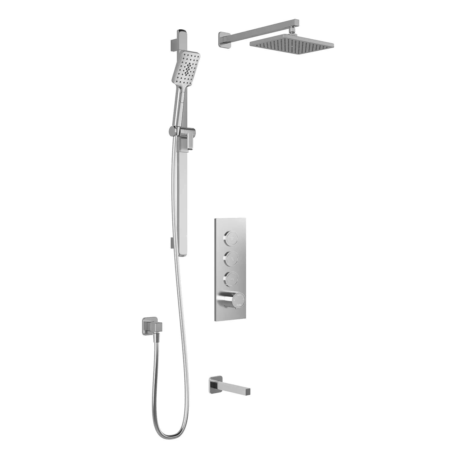 Kalia SquareOne  TB3 (Valve Not Included) : AQUATONIK T/P Push-Button Shower System with Wallarm Chrome BF2071-110 - Plumbing Market