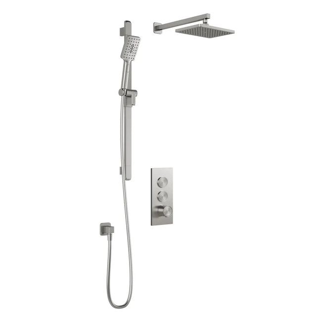 Kalia SquareOne  TB2 (Valve Not Included) : AQUATONIK T/P Push-Button Shower System with Wallarm Pure Nickel PVD BF2069-125 - Plumbing Market