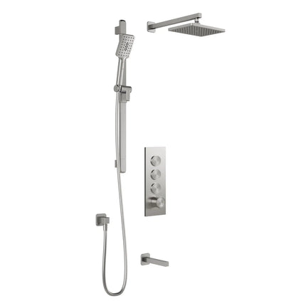 Kalia SquareOne  TB3 (Valve Not Included) : AQUATONIK T/P Push-Button Shower System with Wallarm Pure Nickel PVD BF2071-125 - Plumbing Market
