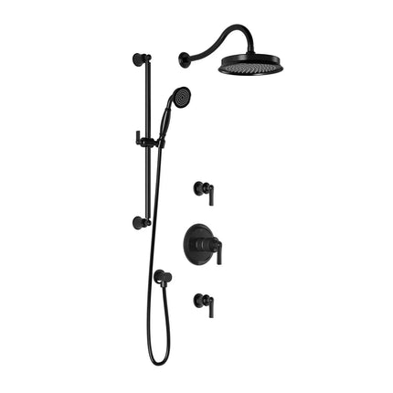 Kalia RUSTIK T2 (Valves Not Included) : AQUATONIK T/P Shower System with Wallarm Black BF1519-165 - Plumbing Market