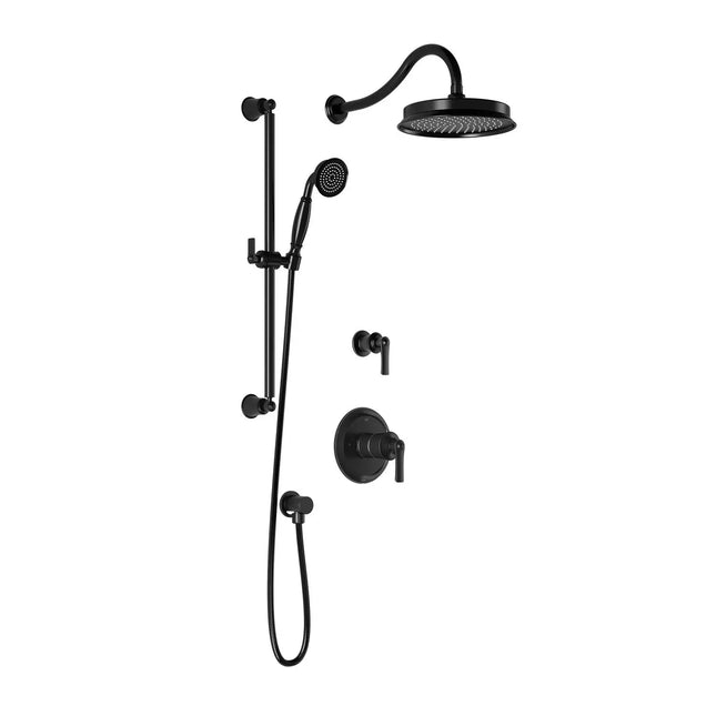 Kalia RUSTIK TD2 (Valves Not Included) : AQUATONIK T/P Shower System with Wallarm Black BF1520-165 - Plumbing Market