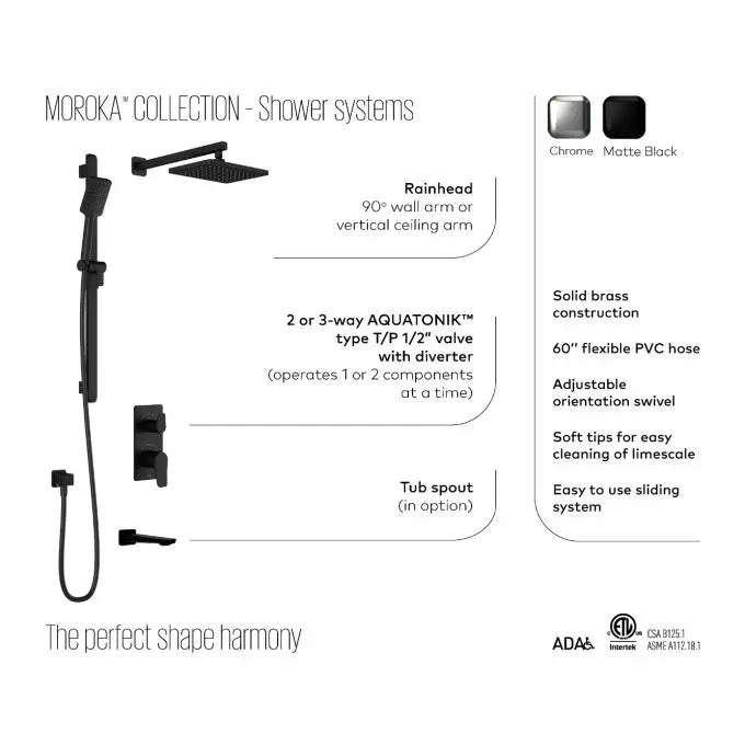Kalia Moroka Aquatonik T/P With Diverter Shower Faucet Kit Trim - Plumbing Market