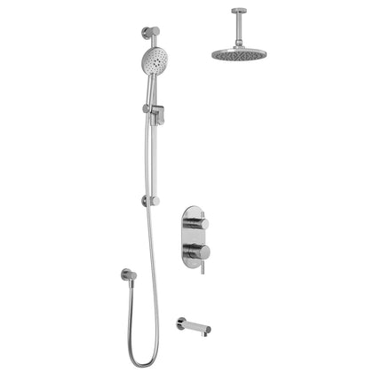 Kalia PRECISOTD3 (Valve Not Included) : AQUATONIK T/P with Diverter Shower System with Vertical Ceiling Arm Chrome BF1824-110-001 - Plumbing Market