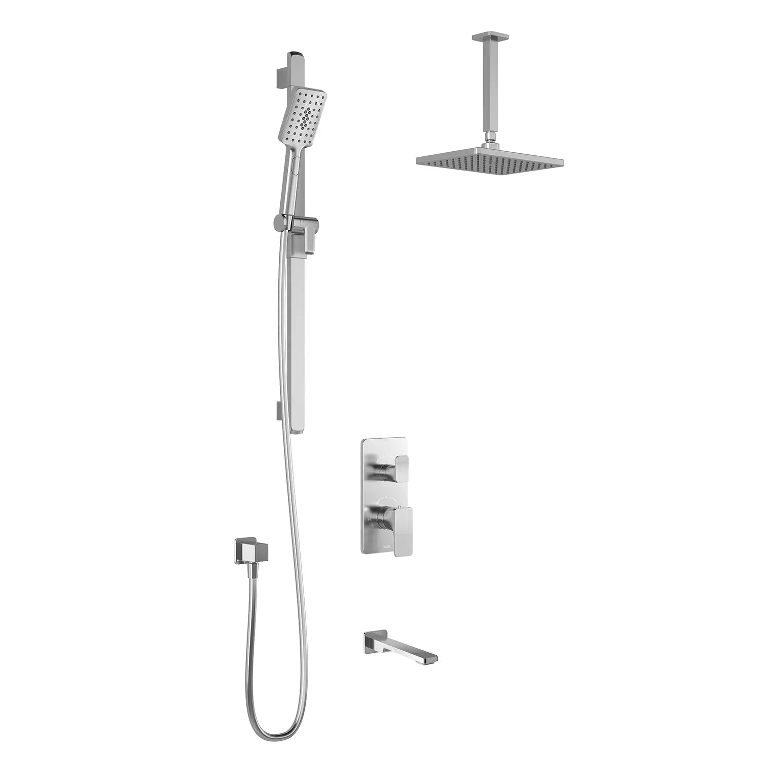 Kalia KAREO  TD3 (Valve Not Included) : AQUATONIK T/P with Diverter Shower System with Vertical Ceiling Arm Chrome BF1993-110-001 - Plumbing Market