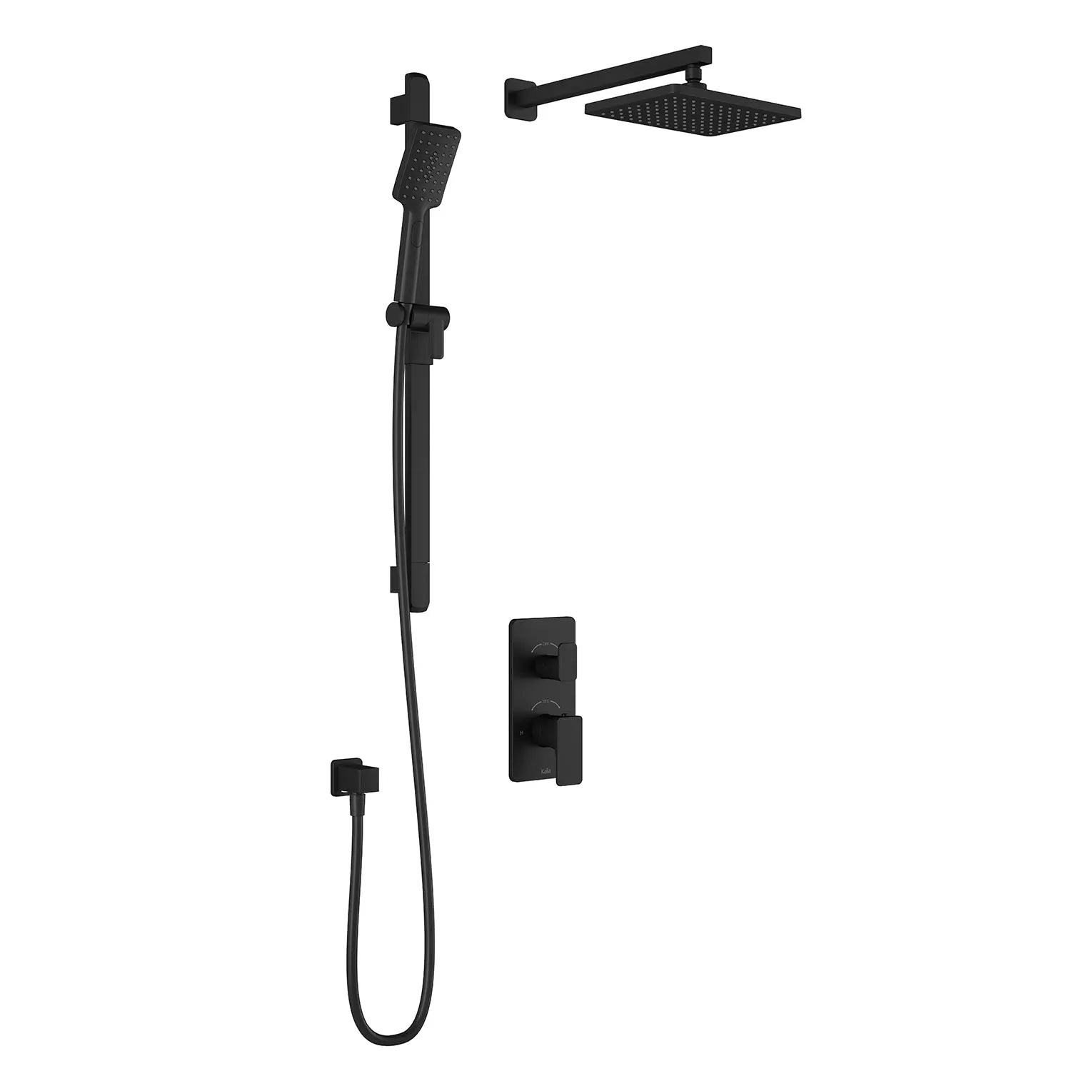 Kalia KAREO  TD2 : AQUATONIK T/P with Diverter Shower System with Wallarm Matte Black BF1981-160 - Plumbing Market