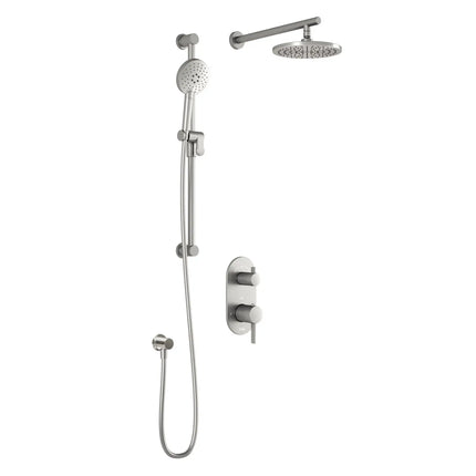 Kalia RoundOneTD2 (Valve Not Included) : AQUATONIK T/P with Diverter Shower System with Wallarm Pure Nickel PVD BF1639-125 - Plumbing Market
