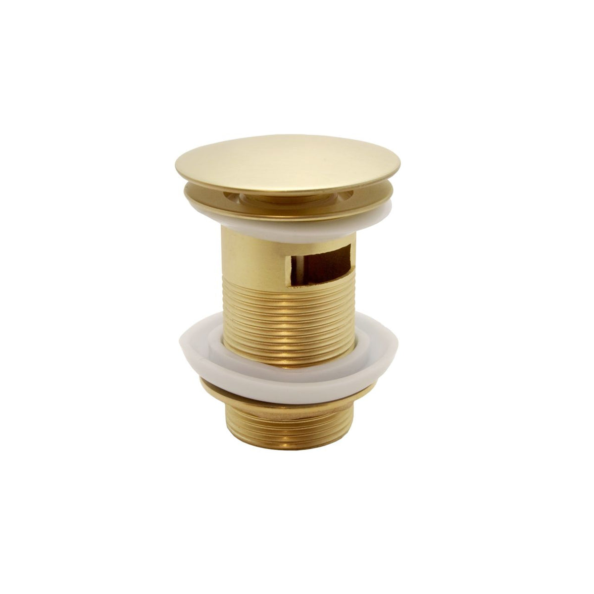 KubeBath Solid Brass Construction Pop-Up Drain With Overflow - Brushed Gold (P101-BG) view 2
