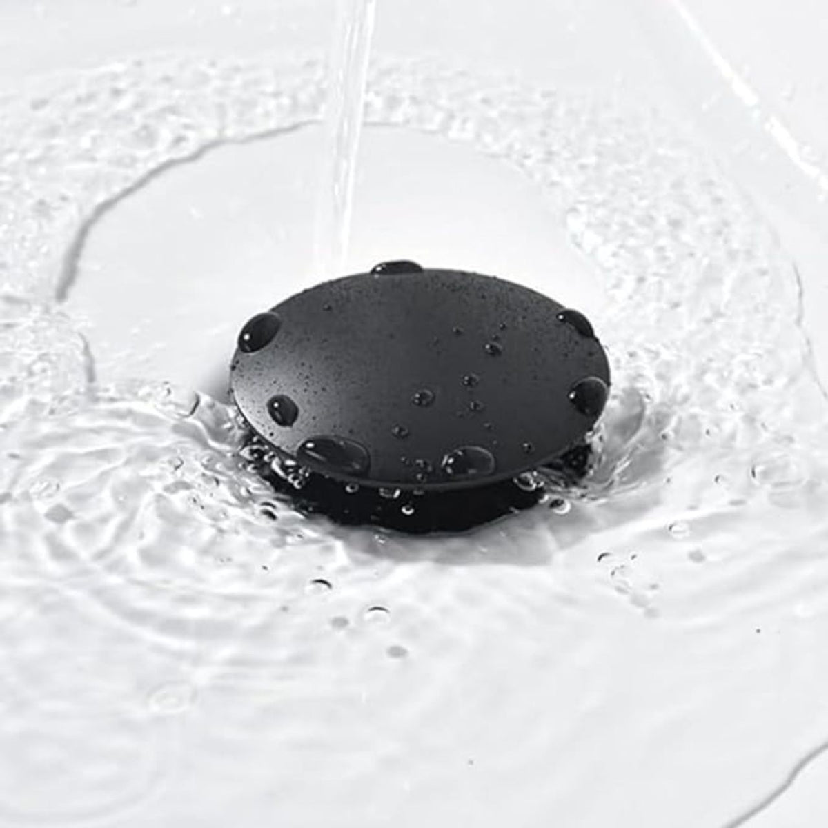 KubeBath Solid Brass Construction Pop-Up Drain With Overflow - Black (P101-BK) view 3