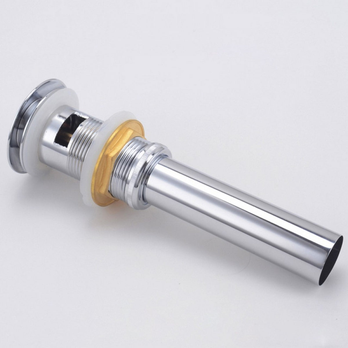 KubeBath Solid Brass Construction Pop-Up Drain With Overflow - Chrome (P101-CH) view 3