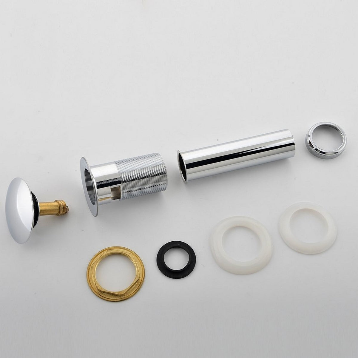 KubeBath Solid Brass Construction Pop-Up Drain With Overflow - Chrome (P101-CH) view 2