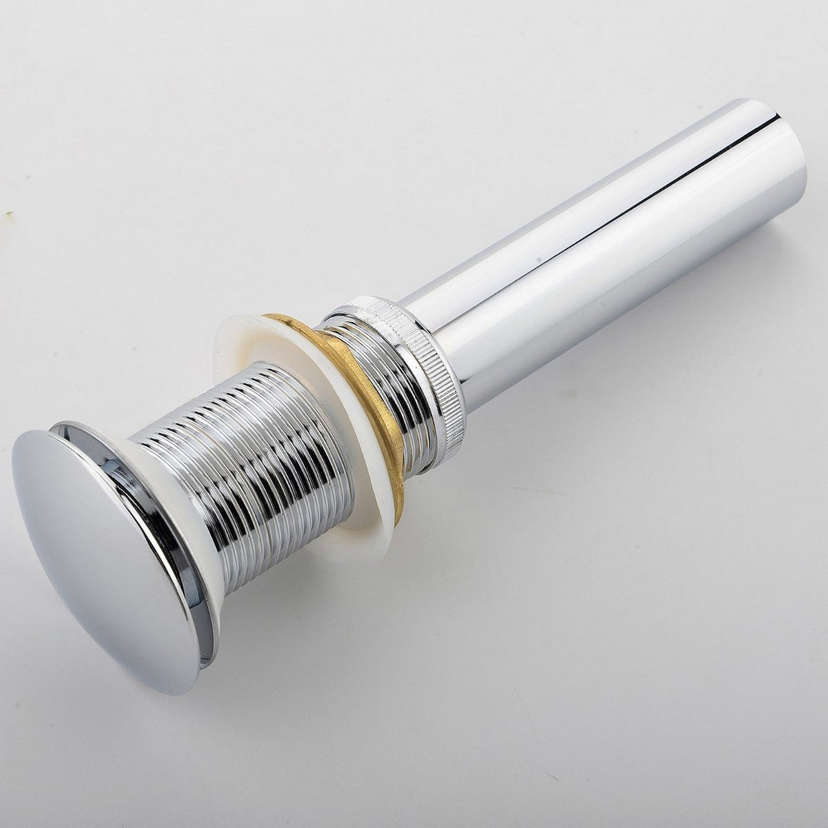 KubeBath Solid Brass Pop-Up Drain NO Overflow - Chrome (P101NO-CH) view 2