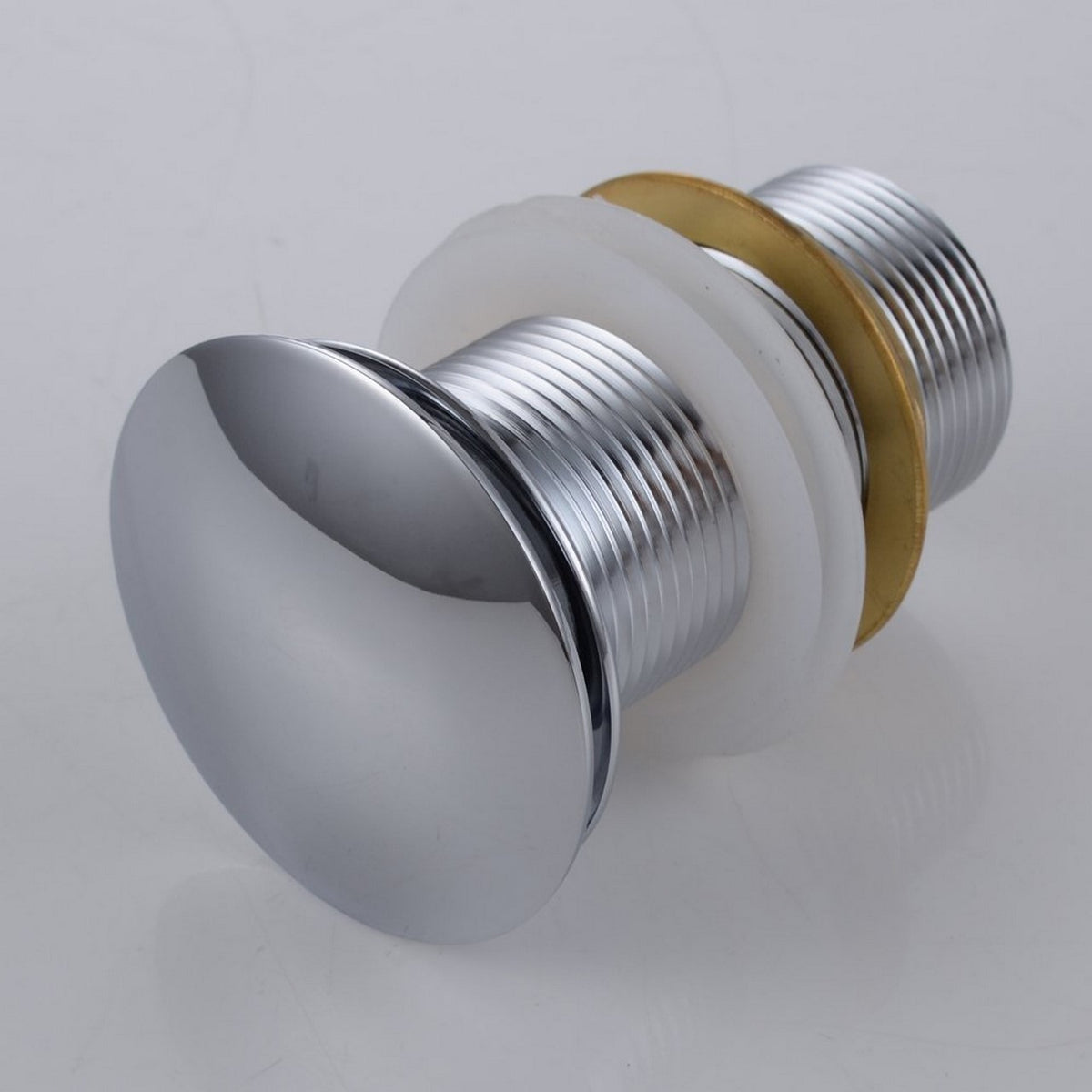 KubeBath Solid Brass Pop-Up Drain NO Overflow - Chrome (P101NO-CH) view 3