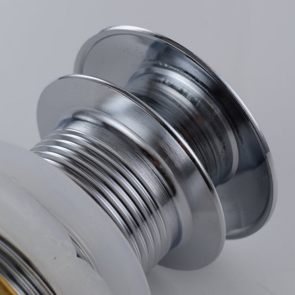 KubeBath Solid Brass Pop-Up Drain NO Overflow - Chrome (P101NO-CH) view 4