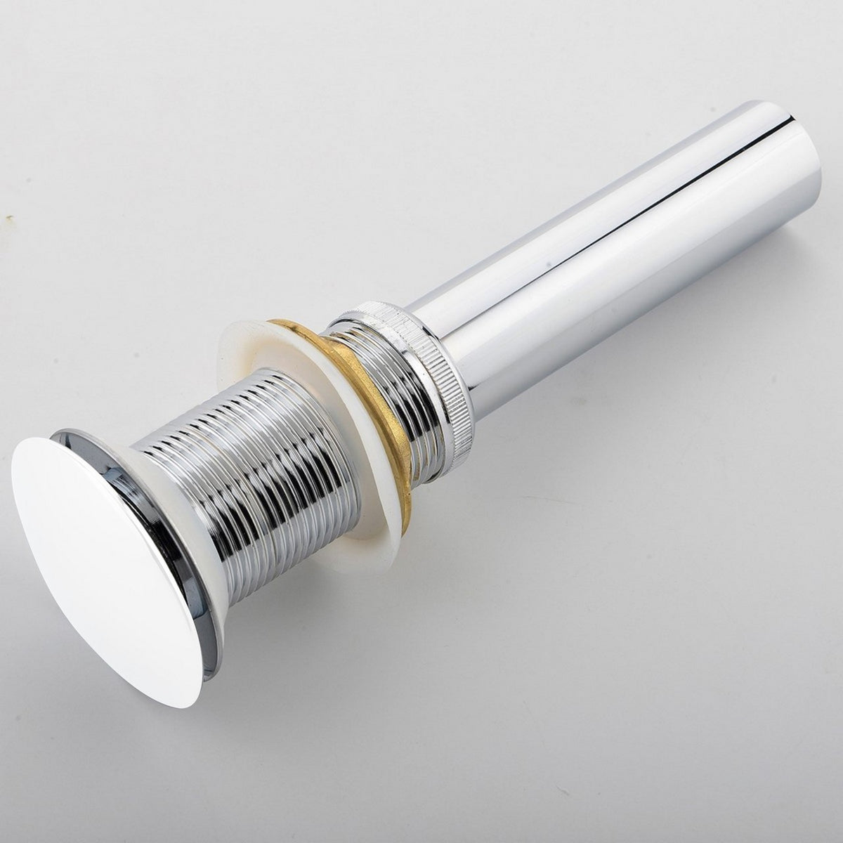 KubeBath Solid Brass Pop-Up Drain NO Overflow - White (P101NO-WH) view 2