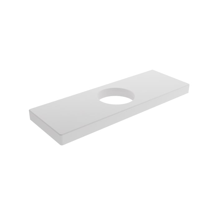 Baril Single Hole Lavatory Faucet Rectangular Plate PLA-0440-00 in White