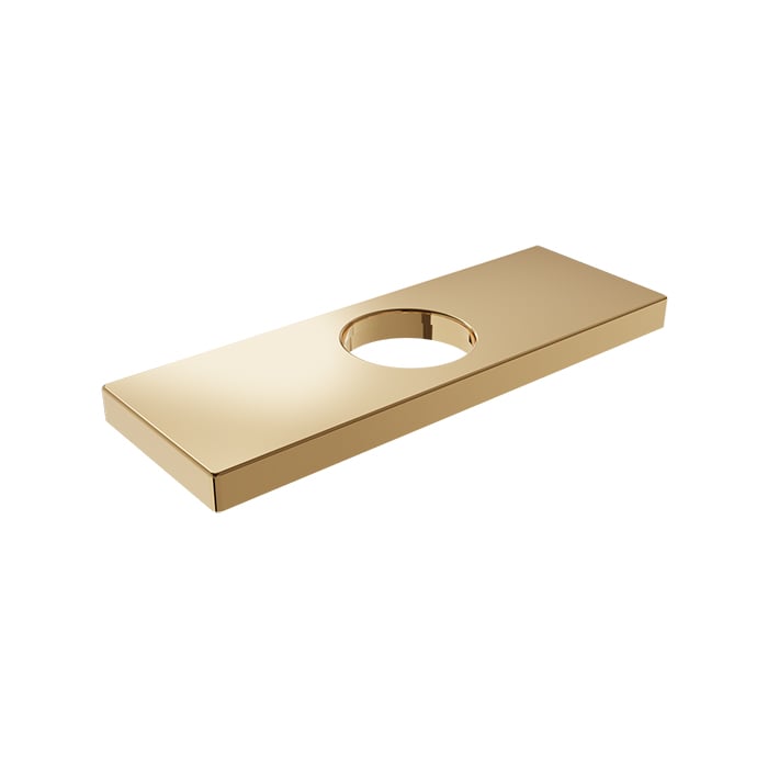 Baril Single Hole Lavatory Faucet Rectangular Plate PLA-0440-00 in Gold