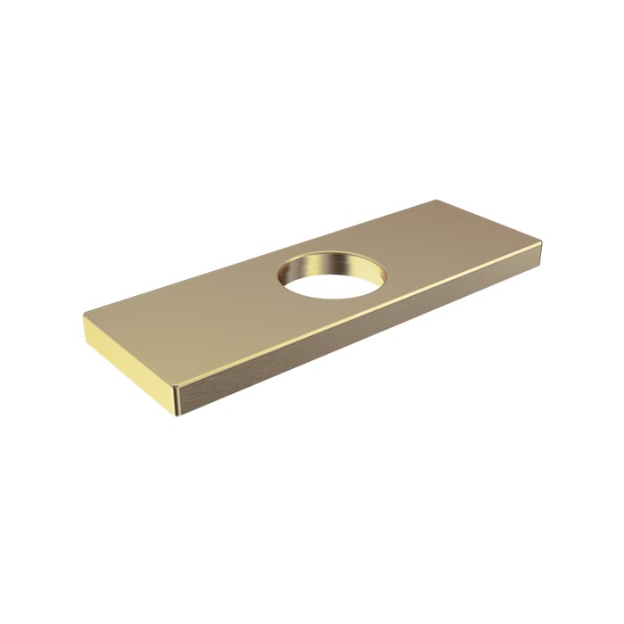 Baril Single Hole Lavatory Faucet Rectangular Plate PLA-0440-00 in Warm Gold