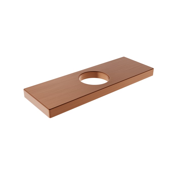 Baril Single Hole Lavatory Faucet Rectangular Plate PLA-0440-00 in Satin Copper