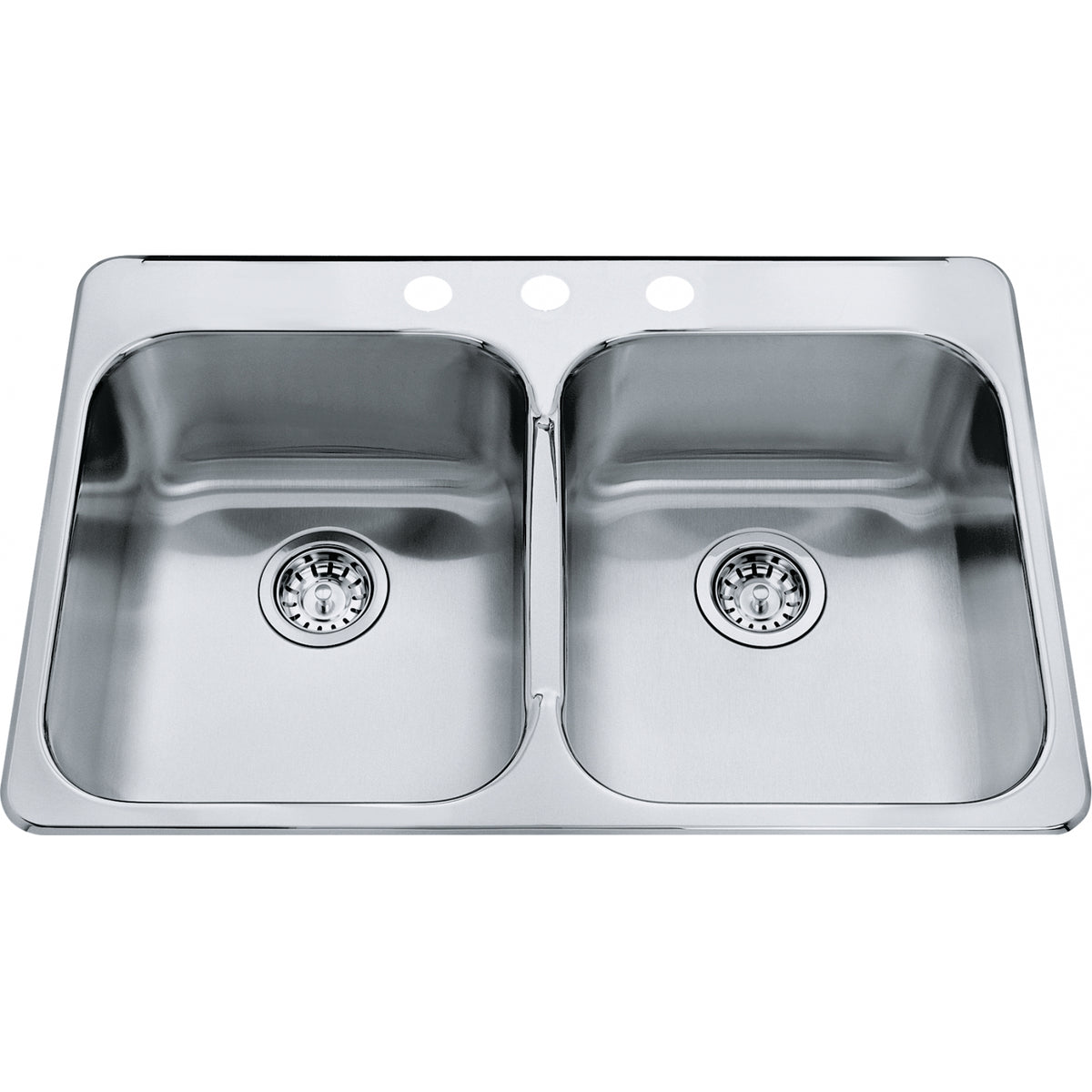 Kindred Steel Queen 31.25" drop-in stainless steel kitchen sink QDL2031-7-3