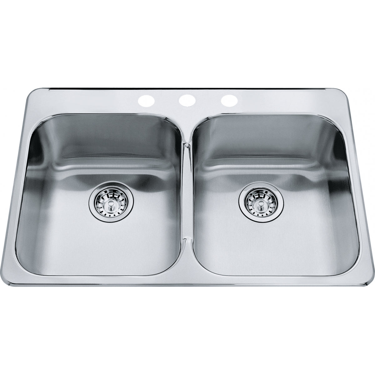 Kindred Steel Queen 31.25" drop-in stainless steel kitchen sink QDL2031-8-3