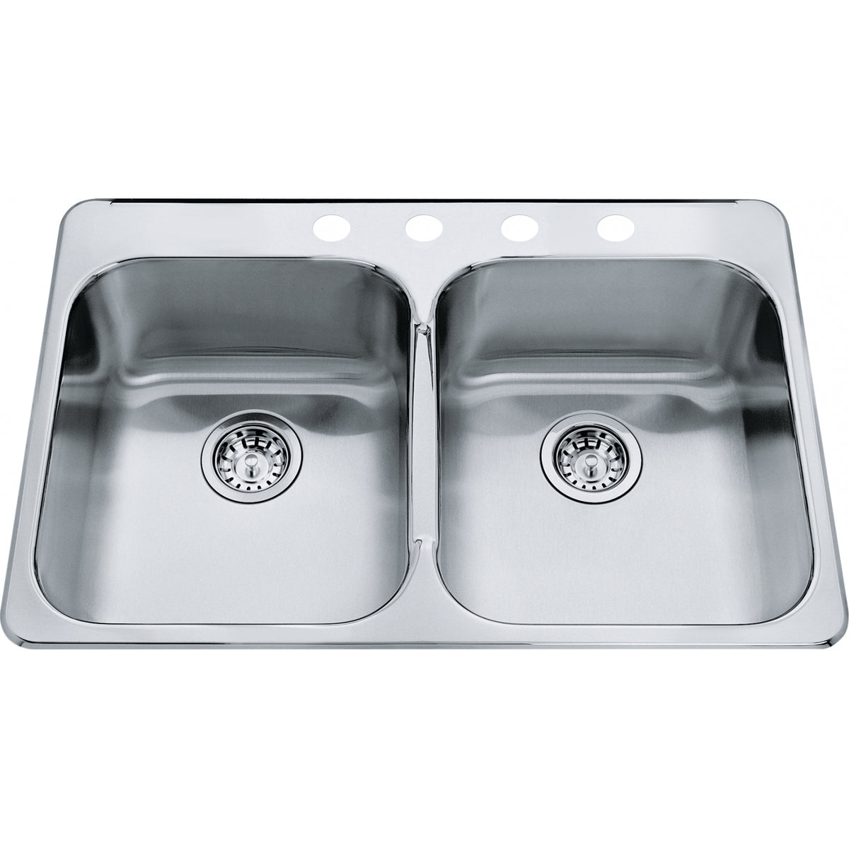 Kindred Steel Queen 31.25" drop-in stainless steel kitchen sink QDL2031-8-4