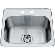 Kindred Steel Queen 19.13" drop-in stainless steel kitchen sink QSL1719-8-2
