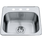 Kindred Steel Queen 19.13" drop-in stainless steel kitchen sink QSL1719-8-3