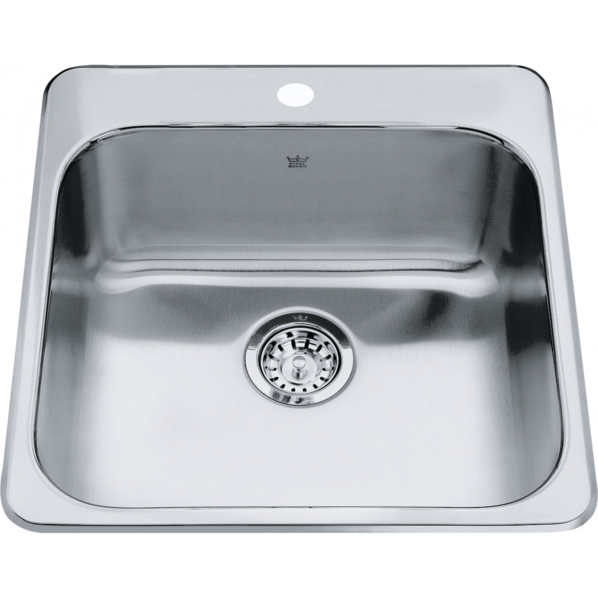 Kindred Steel Queen 20" drop-in stainless steel kitchen sink QSL2020-8-1