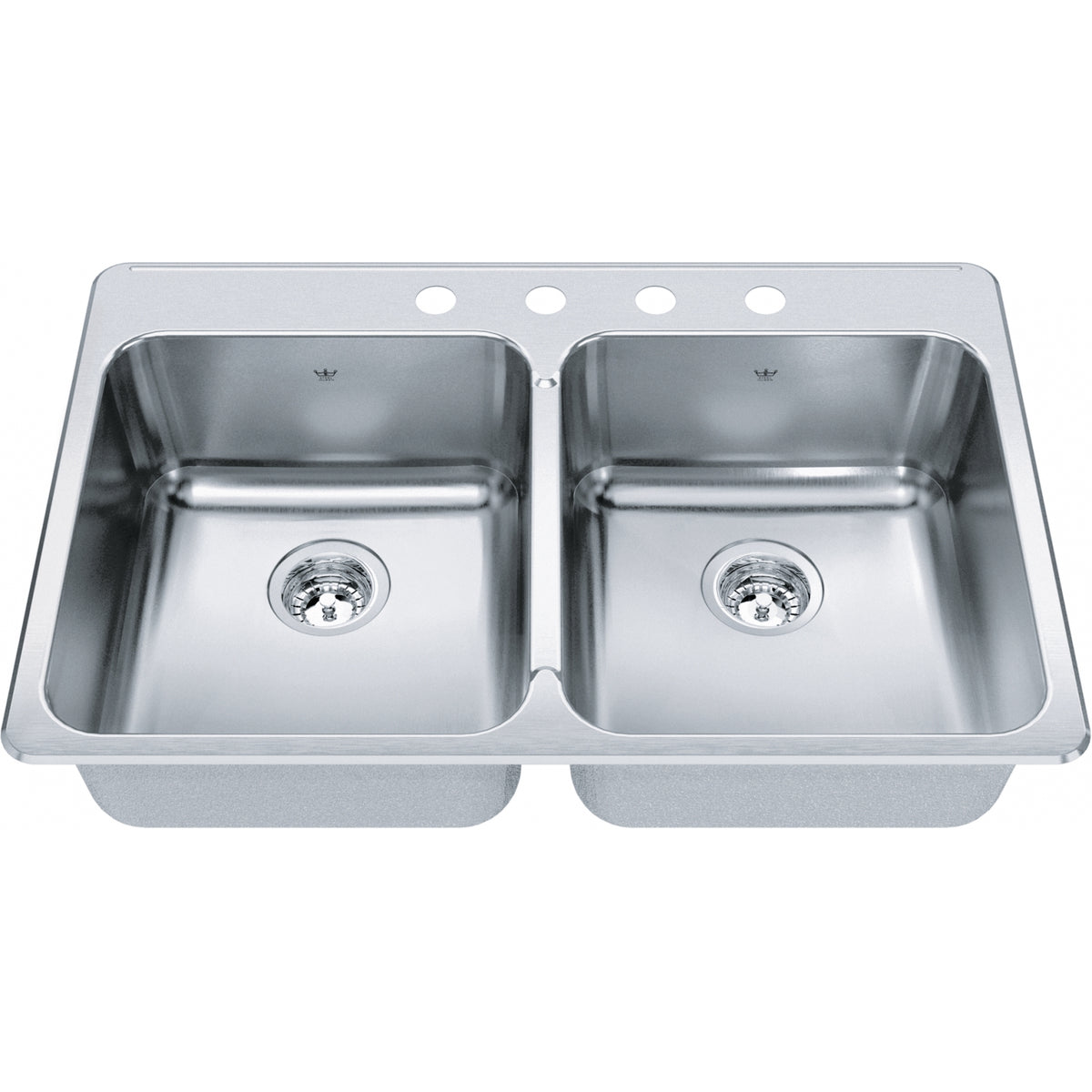 Kindred Steel Queen 33.38" drop-in stainless steel kitchen sink QDLA2233-8-4
