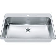 Kindred Steel Queen 33.38" drop-in stainless steel kitchen sink QSLA2233-8-1