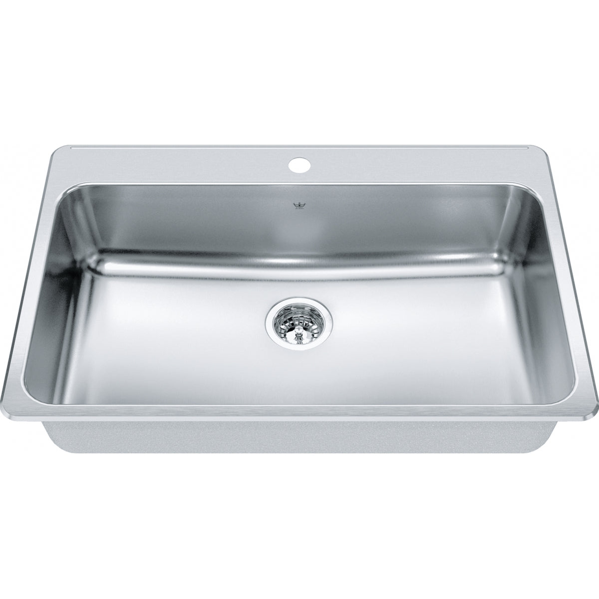 Kindred Steel Queen 33.38" drop-in stainless steel kitchen sink QSLA2233-8-1