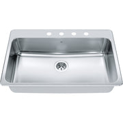 Kindred Steel Queen 33.38" drop-in stainless steel kitchen sink QSLA2233-8-4