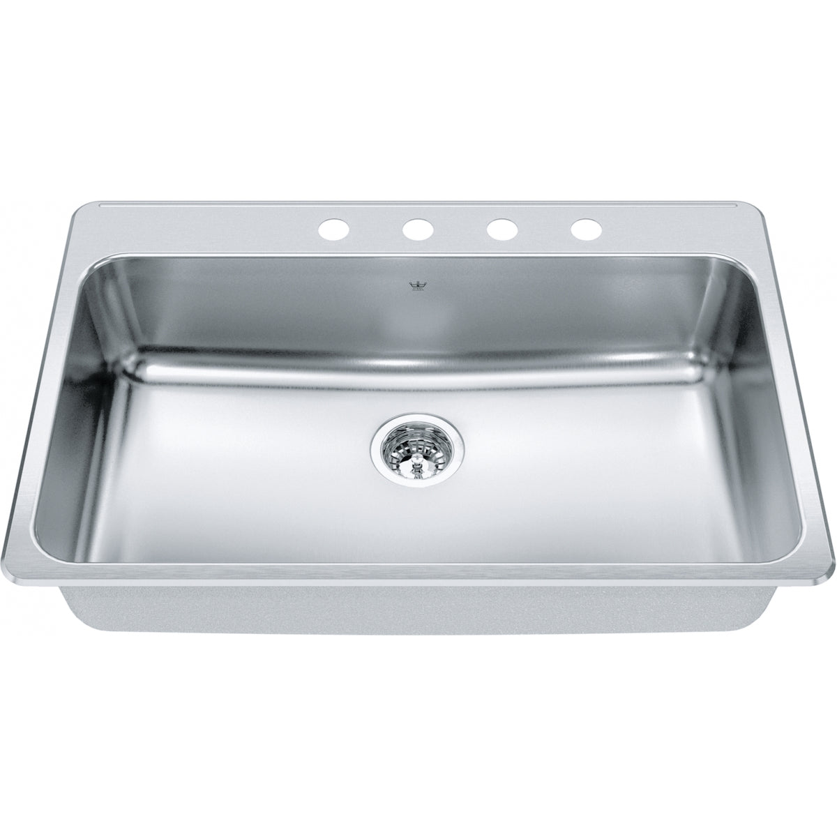 Kindred Steel Queen 33.38" drop-in stainless steel kitchen sink QSLA2233-8-4